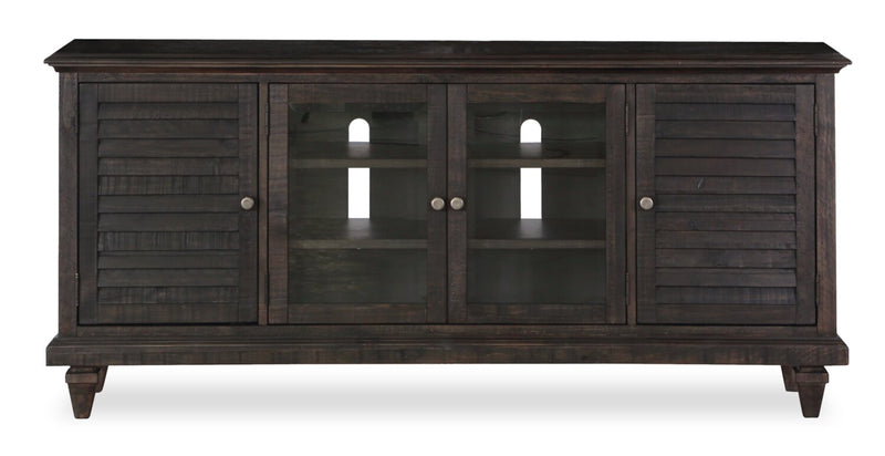 Baron 72” Rustic Pine TV Stand with Storage and Cable Management for TVs up to 80” - Weathered Charcoal