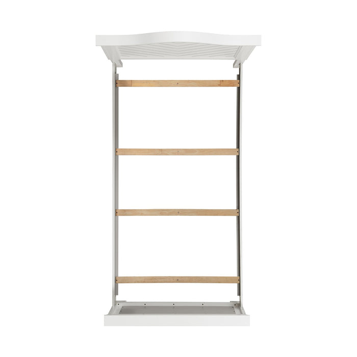 Ella Panel Bed with Headboard & Frame for Kids, Chevron Pattern, White - Twin Size