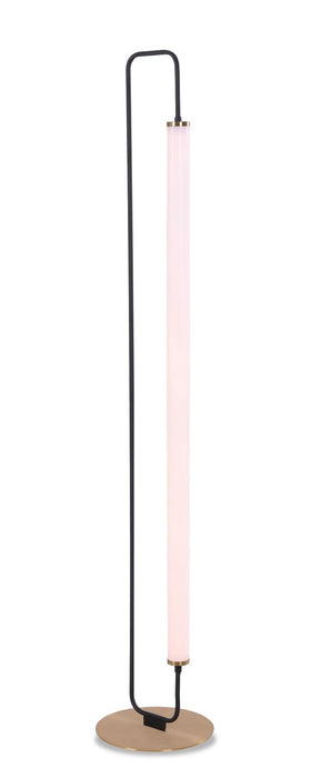 Oxford 61\" Matte Black and Brass LED Floor Lamp