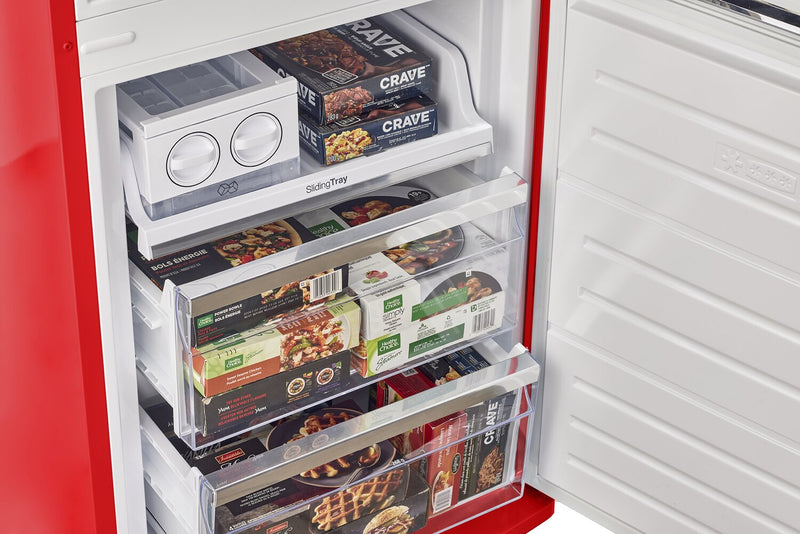 Classic Retro by Unique 24\" 12 Cu. Ft. Bottom-Freezer Refrigerator - Candy Apple Red - UGP-340L AC R