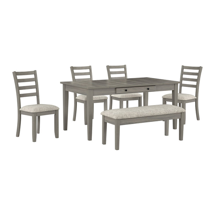 Cove Dining Table with Storage Drawers, Melamine, 66\"W - Grey