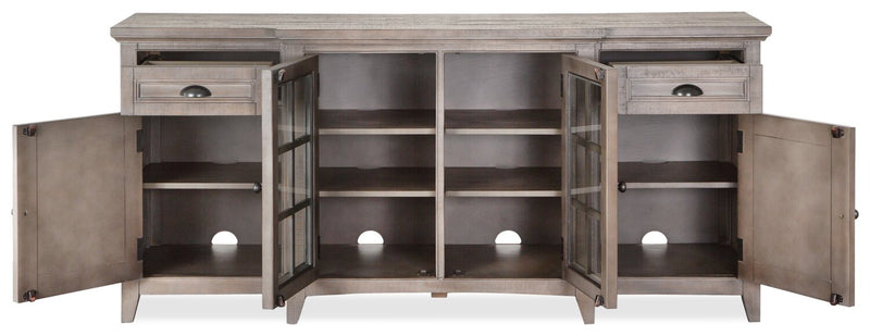 Wesley 70\" Traditional TV Stand with Storage and Cable Management for TVs up to 75\" - Dovetail Grey