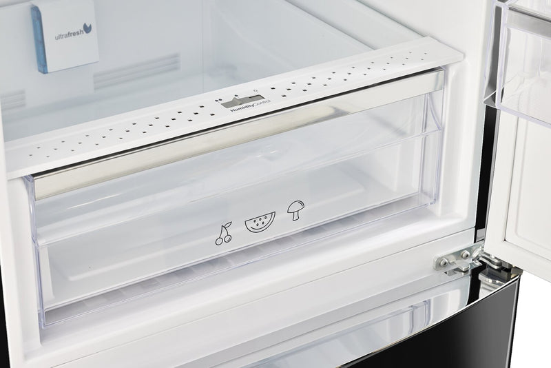 Classic Retro by Unique 24\" 12 Cu. Ft. Bottom-Freezer Refrigerator - Midnight Black - UGP-340L B AC