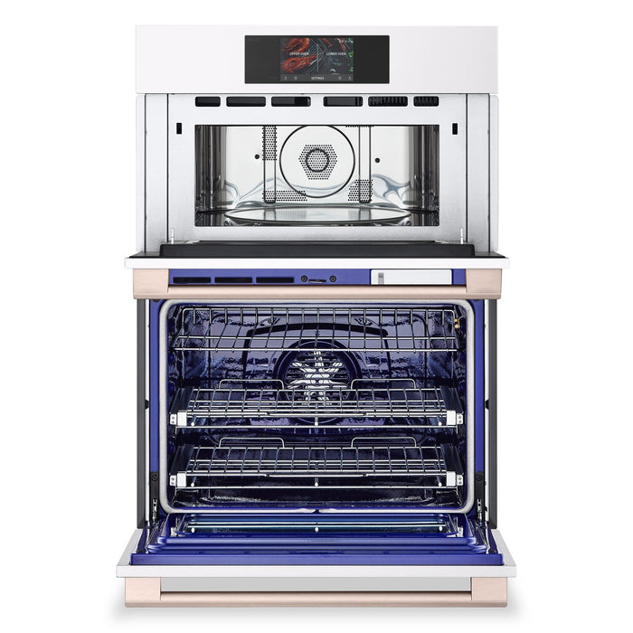 LG Studio 30\" 6.4 Cu. Ft. Electric Combination Wall Oven with True Convection - Essence White - WCES6428N