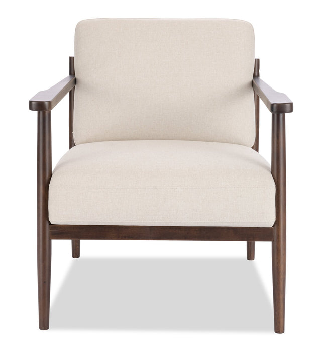 Maci 28.9\" Linen-Look Accent Chair with Wood Legs – Taupe