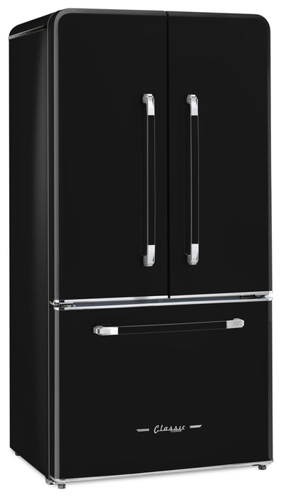 Classic Retro by Unique 36\" 21.4 Cu. Ft. Counter-Depth Refrigerator - Midnight Black - UGP-595L B AC
