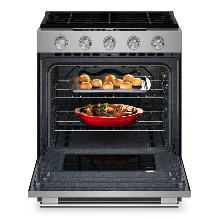 KitchenAid 30\" 5.0 Cu. Ft. Smart Slide-in Gas Range with Convection Modes - Fingerprint Resistant Stainless Steel - KSGS330SPS