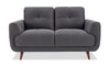 Brook 84\" Fabric Loveseat with Tufted Cushions – Charcoal