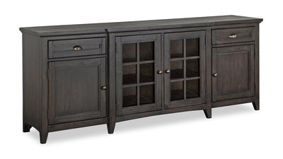 Wesley 80" Traditional TV Stand with Storage and Cable Management for TVs up to 85" - Graphite | Meuble pour téléviseur traditionnel Wesley de 80 po avec rangement et système de gestion des câbles