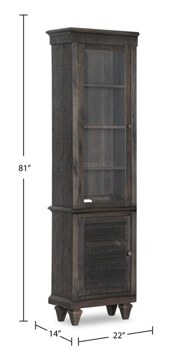 Baron 22” Rustic Pine Pier with Storage and Cable Management - Weathered Charcoal