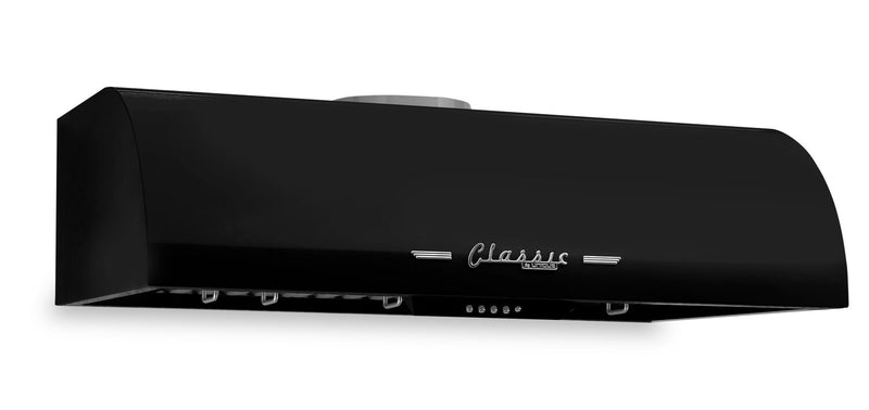 Classic Retro by Unique 36\" 700 CFM Under-Cabinet Range Hood - Midnight Black - UGP-36CR RH B