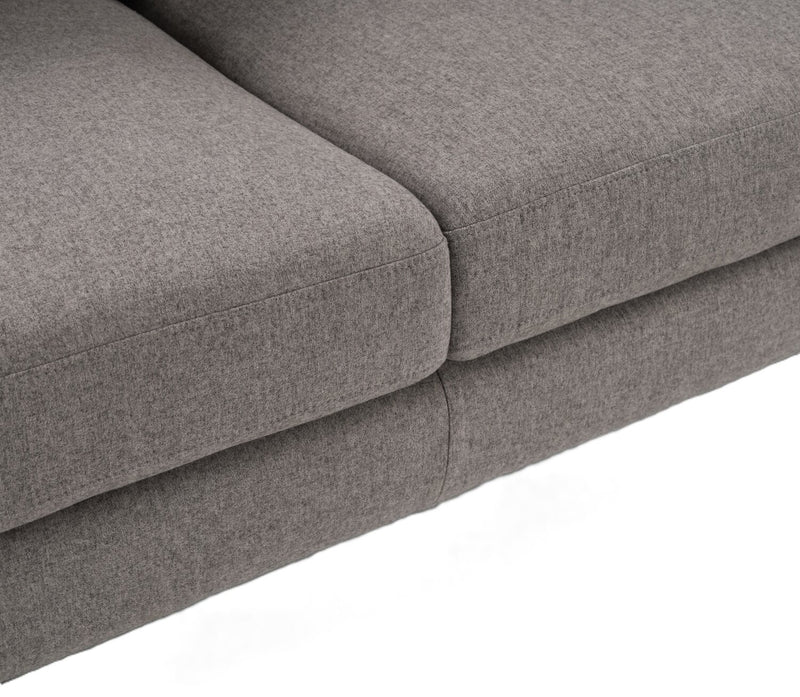 Ivy 59.5\" Fabric Loveseat with Removable Back Cushions- Grey