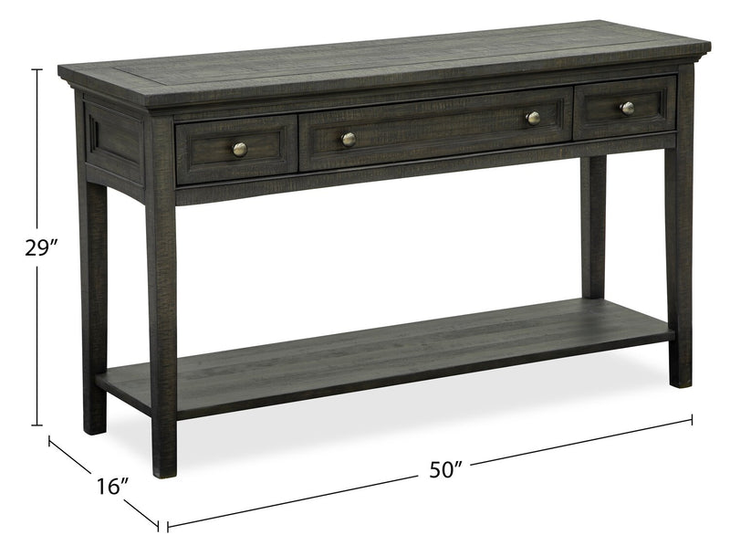 Hanson 50” Traditional Pine Sofa Table with Storage - Graphite