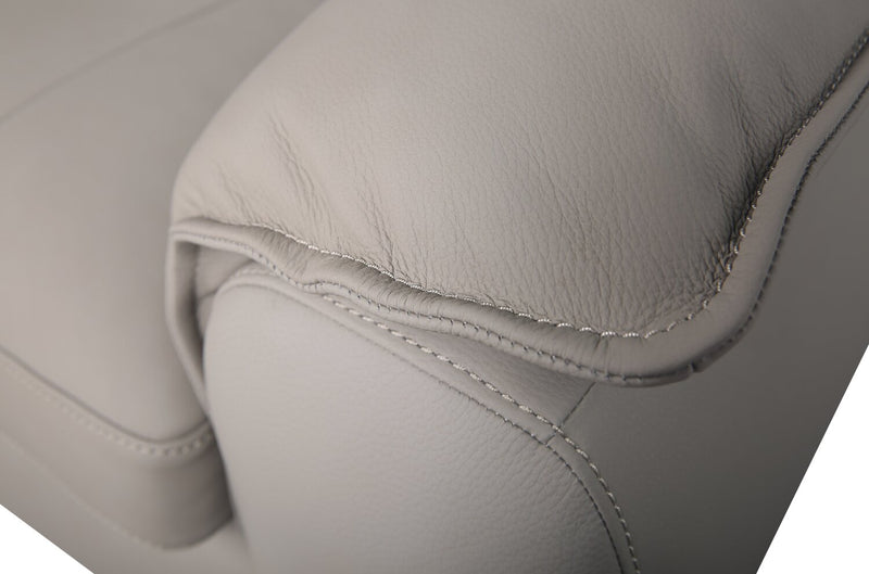 Raya Modular 5-Piece Left-Facing Genuine Leather Sectional with Storage Console and Wood Legs - Stone Beige