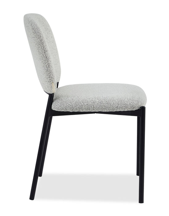Luka Dining Chair with Boucle Fabric, Metal - Beige 
