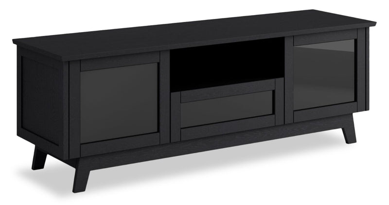 Heston 72\" Premium TV Stand with Storage – Black Oak