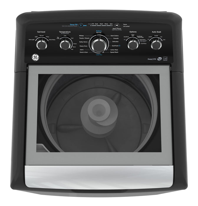 GE 4.9 Cu. Ft. Top Load Washer and 7.2 Cu. Ft. Electric Dryer – Diamond Grey