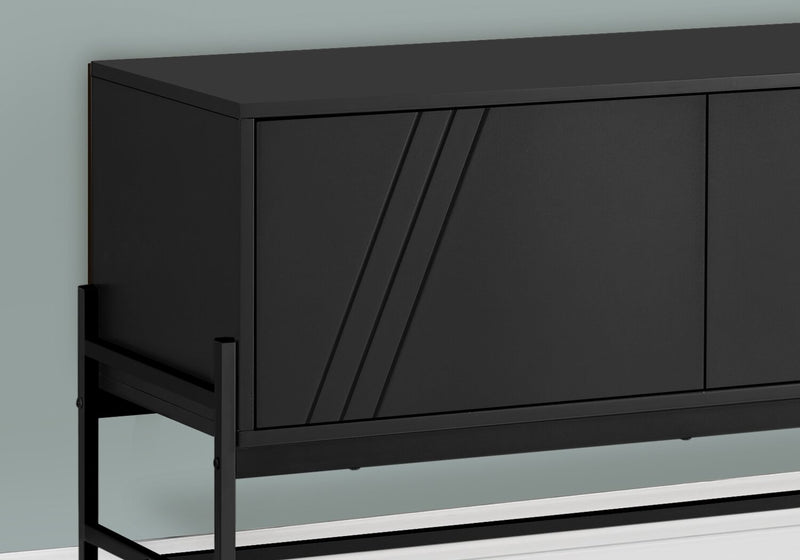 Jae 59\" Modern TV Stand with Storage and Cable Management for TVs up to 65\"- Black