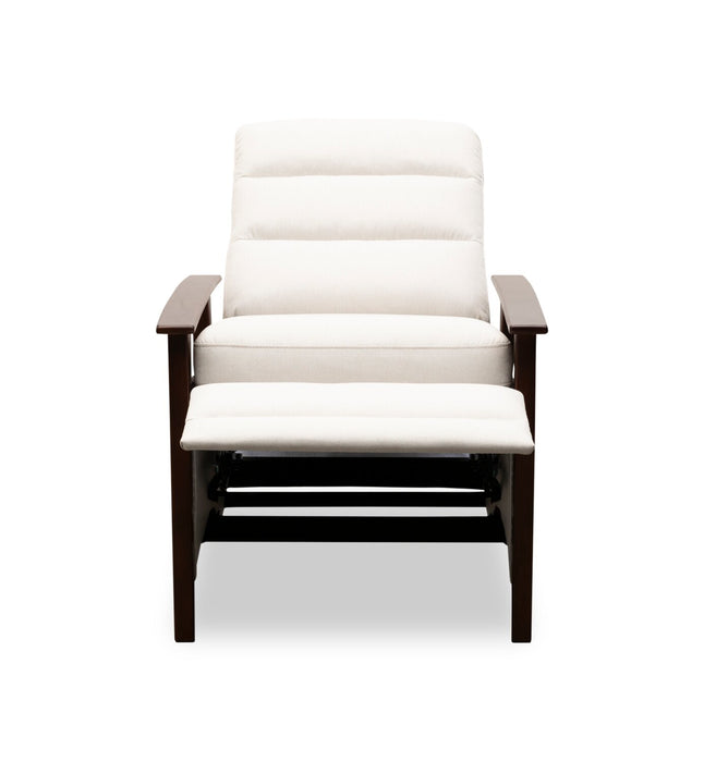 Bree 28.5\" Linen-Look Fabric Pushback Reclining Accent Chair with Wood Armrests and Legs - Beige