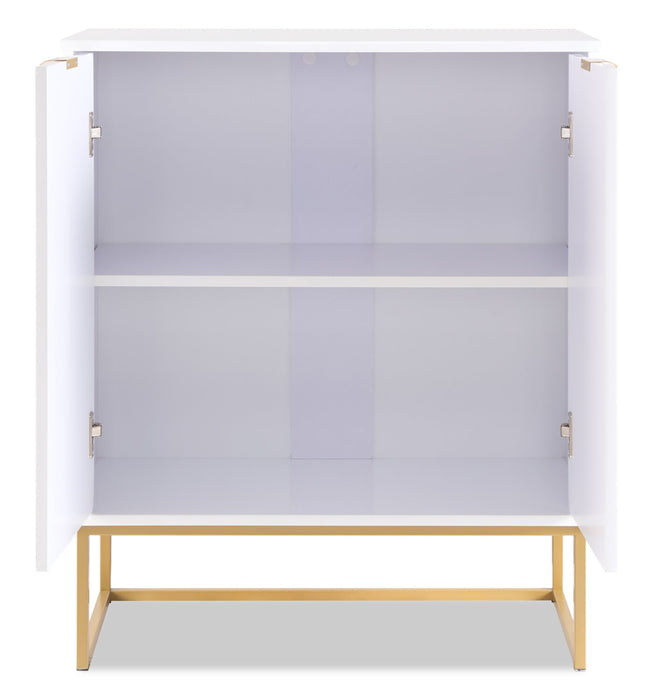 Lottie 28.5\" 2-Door Accent Cabinet - Glossy White