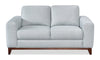 River 63.3\" Linen-Look Fabric Loveseat with Wood Base and Legs - Grey