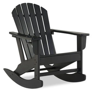 Bask Outdoor Patio Rocking Chair - High Density Plastic, UV & Weather Resistant - Black