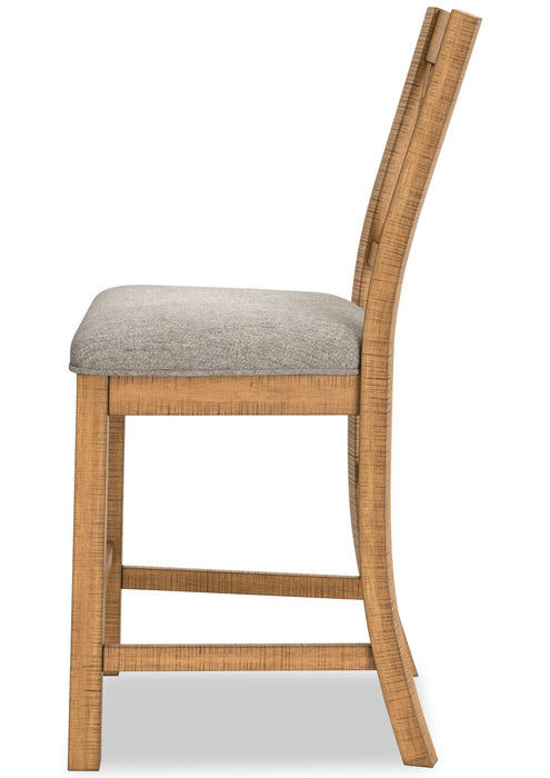 Archer Counter-Height Dining Chair with Fabric Seat, Cross-back - Light Brown