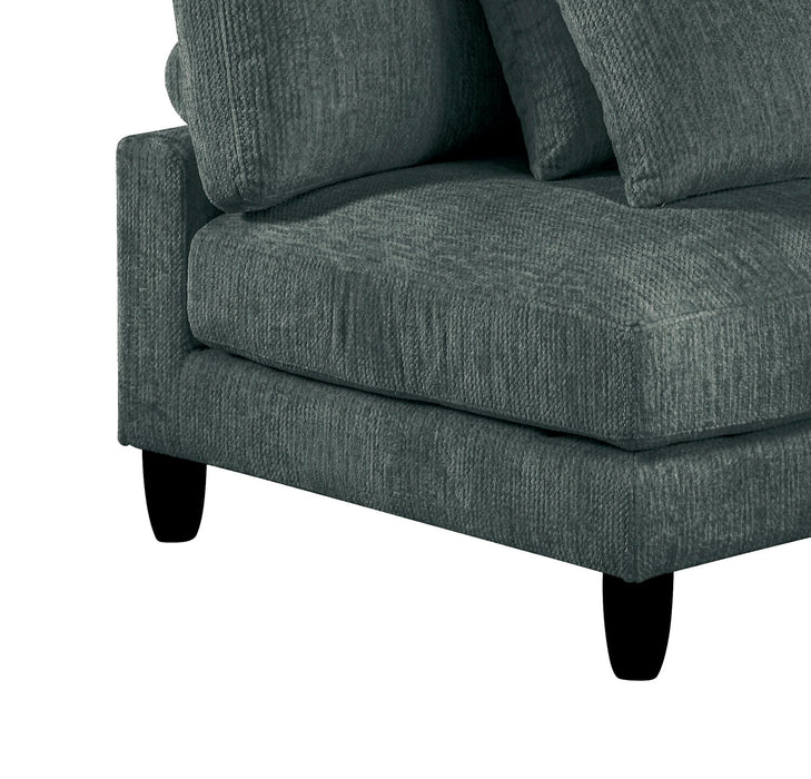Lounge 6-Piece Chenille Armless Modular Sectional – Grey