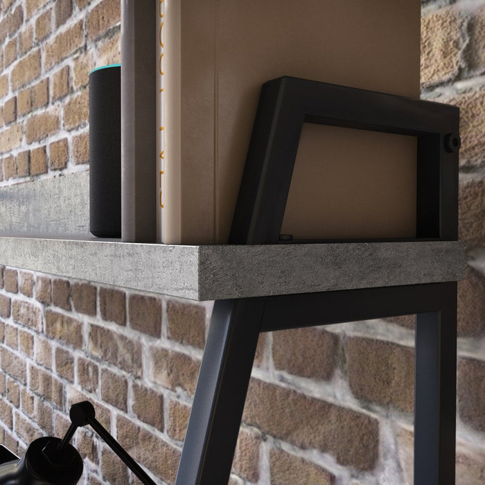 James 43” Office Desk with Hutch and Shelves - Grey