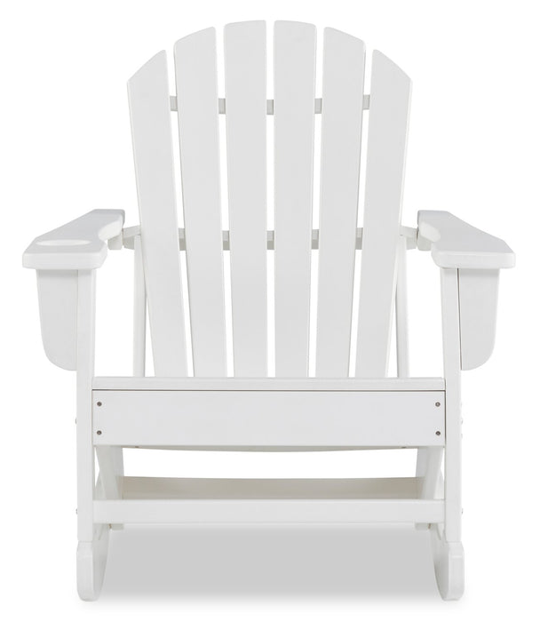 Bask Outdoor Patio Rocking Chair - High Density Plastic, UV & Weather Resistant - White