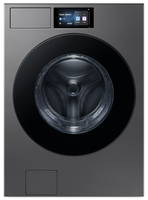 Samsung Bespoke 6.1 Cu. Ft. Front Load Washer with AI Fabric Sensing – Dark Steel - WF90F53ADSA5