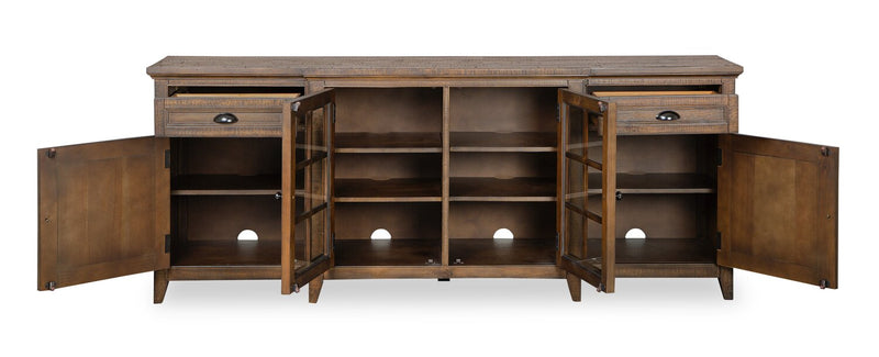 Wesley 80\" Traditional TV Stand with Storage and Cable Management for TVs up to 85\" - Toasted Nutmeg