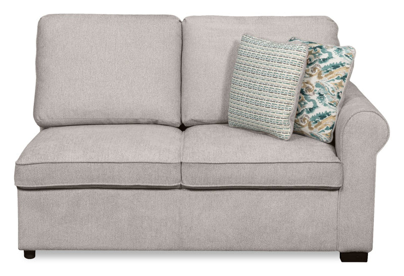 Scott Living Haven 2-Piece Left-Facing Chenille Fabric Cuddler Sectional - Grey