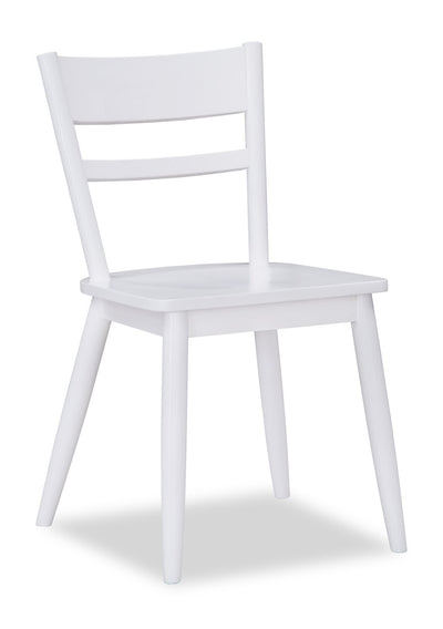 Remi Dining Chair with Curved Ladder-Back - White | Chaise de salle à manger Remi avec dossier en échelle courbé - blanche