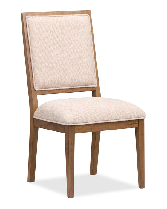 Scott Living Henri Dining Chair with Polyester Fabric, Wood - Brown & Cream