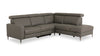 Valentino 3-Piece Right-Facing Genuine Leather Power Reclining Sectional with Adjustable Headrests - Grey