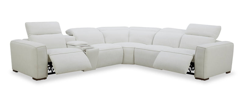 Essence 6-Piece Power Reclining Sectional with Power Headrests - Ivory
