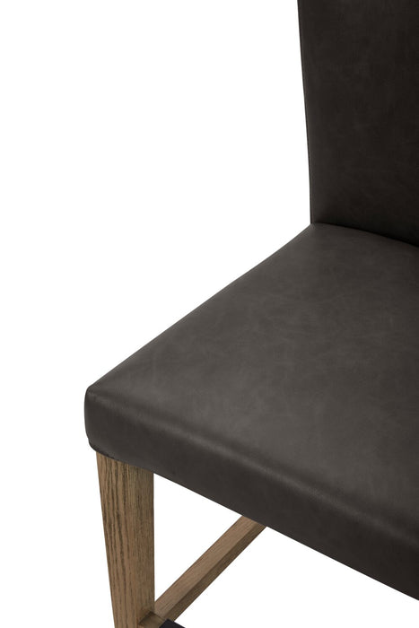 Arlo Counter-Height Stool with Vegan Leather Fabric - Charcoal