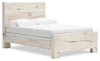 Derekson Panel Bed with Headboard & Frame, Rustic White - Full Size