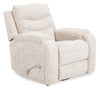 Hudson 40\" Chenille Fabric Glider Reclining Chair with Dual Cupholders - Taupe