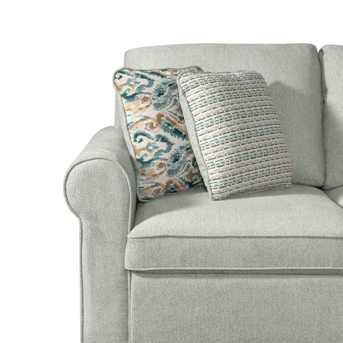 Scott Living Haven 3-Piece Right-Facing Chenille Fabric Cuddler Sleeper Sectional - Seafoam Blue