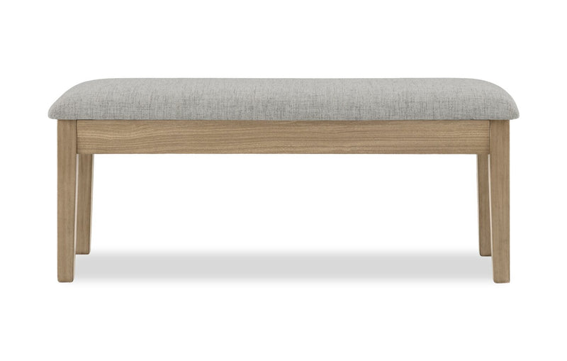 Cove Dining Bench with Cushion Fabric Seat, Lift Top Storage, 46\"W - Natural/Grey