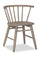 ["Remi Dining Chair with Curved Spindle-Back - Brown"]