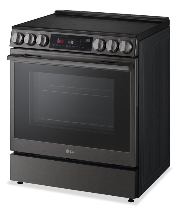 LG 6.3 Cu. Ft. Smart Electric Range with Air Fry – Black Stainless Steel - LSEL6335ZE