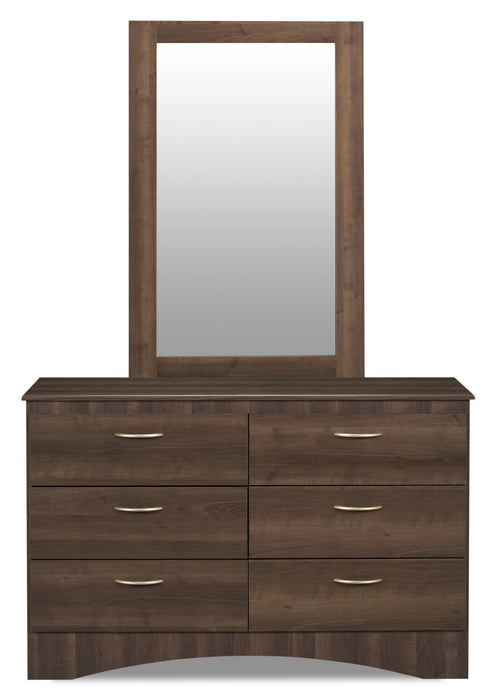 Aida Bedroom Dresser Mirror, Made in Canada - Brown