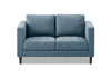 Metro 57\" Fabric Loveseat with Tufted Seat Cushions and Reversible Back Cushions - Denim Blue
