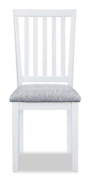 Bryn 3pc Dining Package with 42\" Drop-Leaf Table & 2 Chairs, Fabric -Two-Tone White & Grey