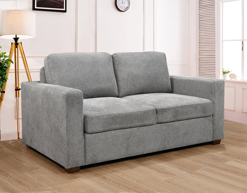 Drift 66.5\" Linen-Look Fabric Sleeper Sofa with Track Arms - Grey