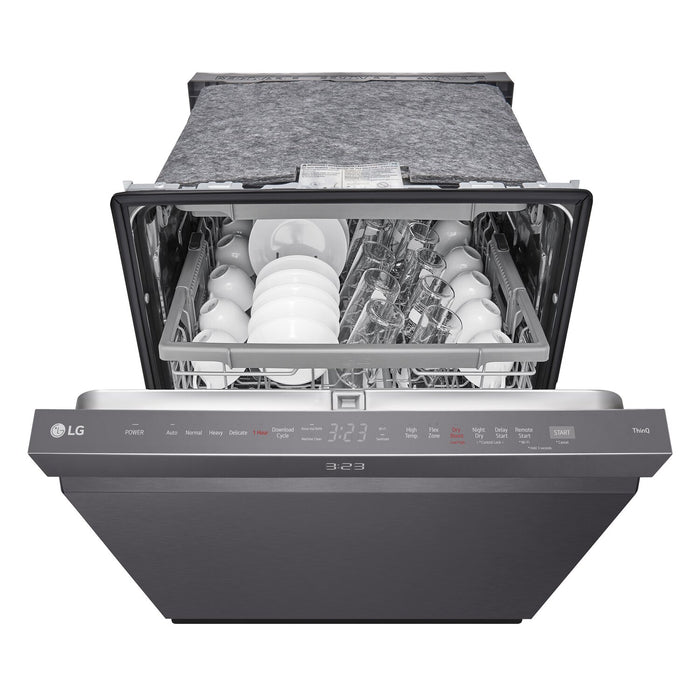LG 24\" 46 dBA Built-In Top-Control Smart Dishwasher with QuadWash®Pro  - Smudge Proof Black Stainless Steel - LDPH5554D