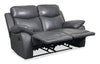 Cornell 63.39\" Top-Grain Genuine Leather Reclining Loveseat - Grey